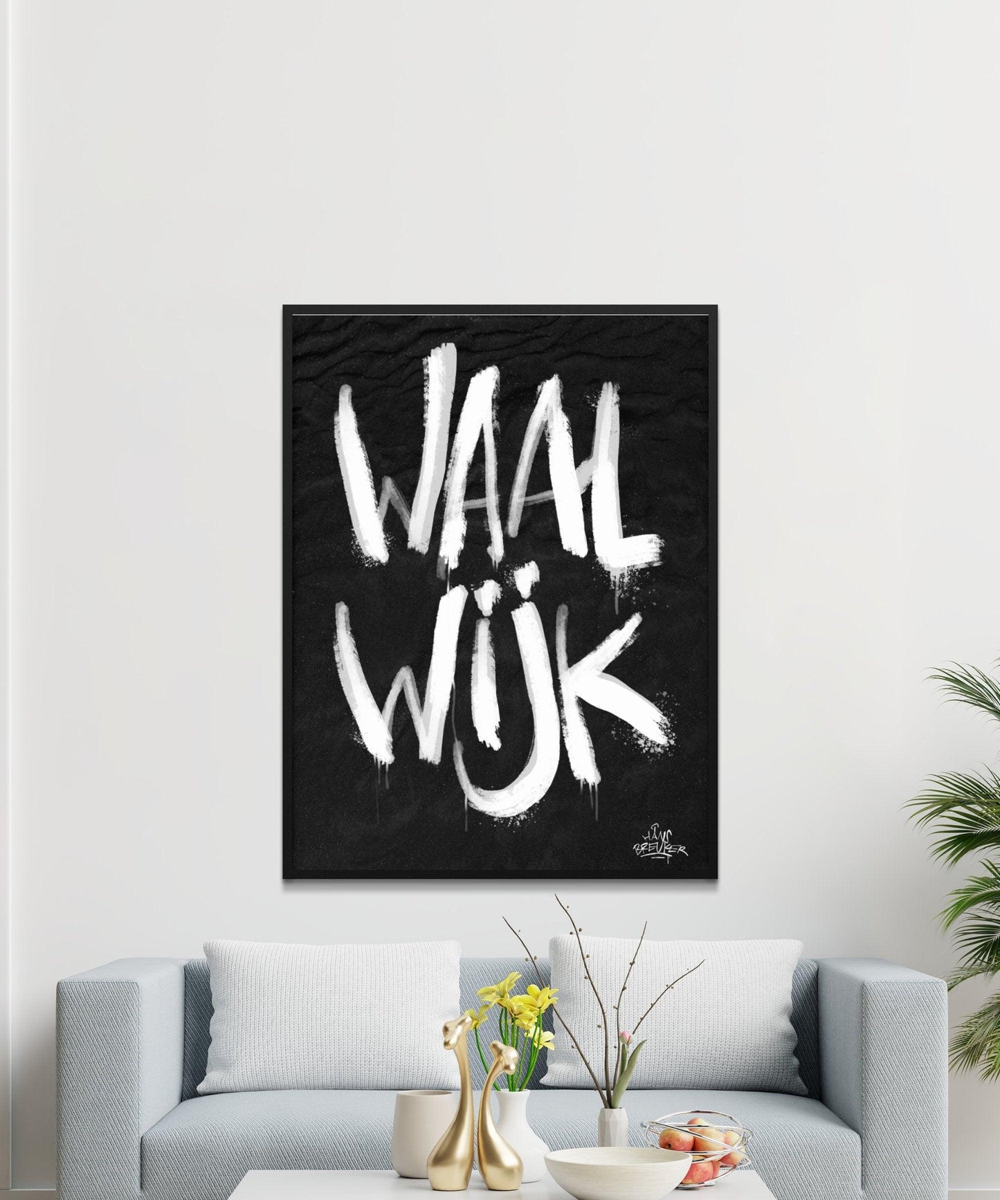 Kalligrafie Poster Waalwijk - Hans Breuker