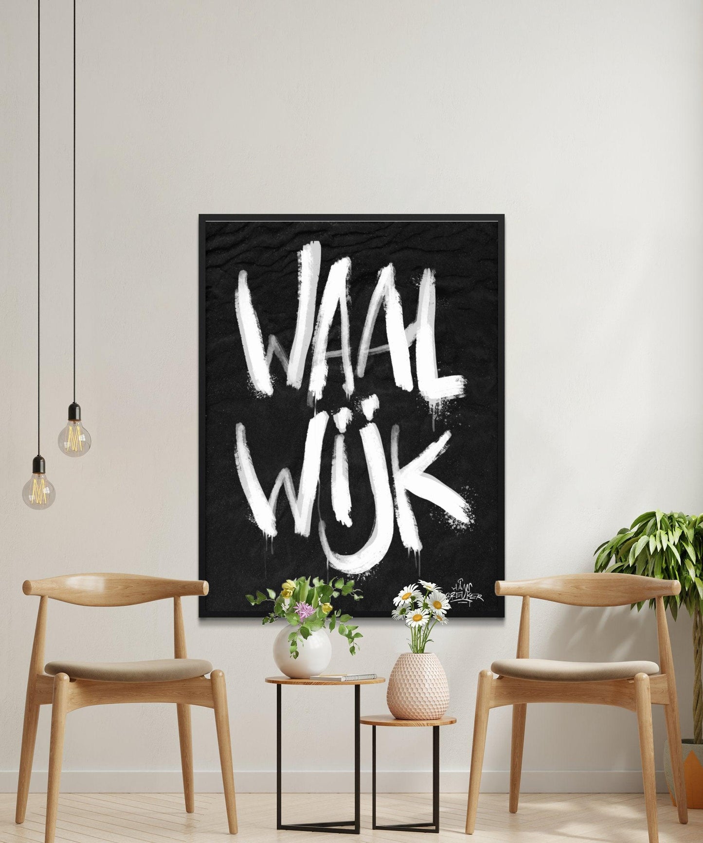 Kalligrafie Poster Waalwijk - Hans Breuker
