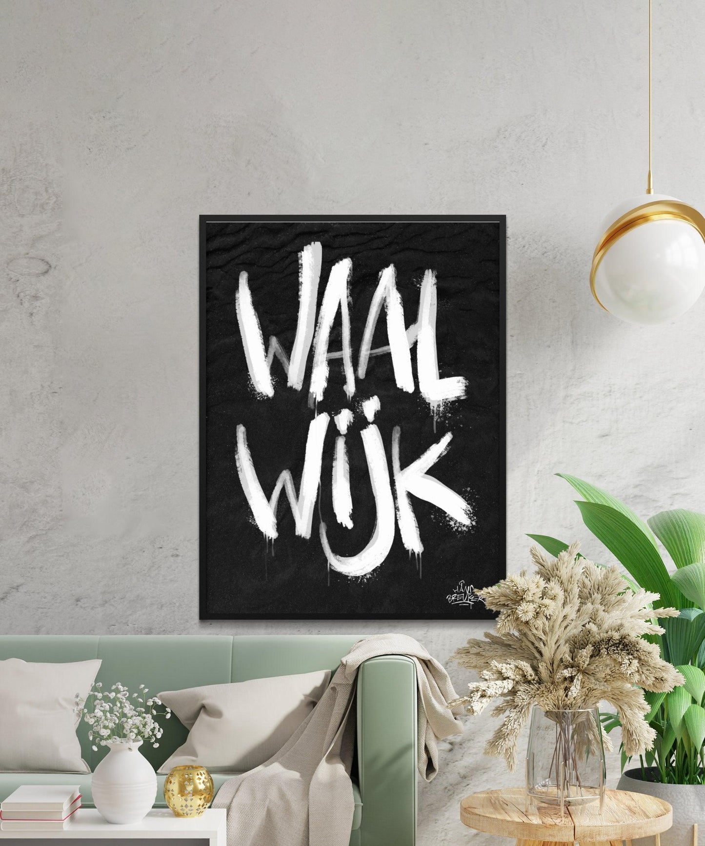 Kalligrafie Poster Waalwijk - Hans Breuker