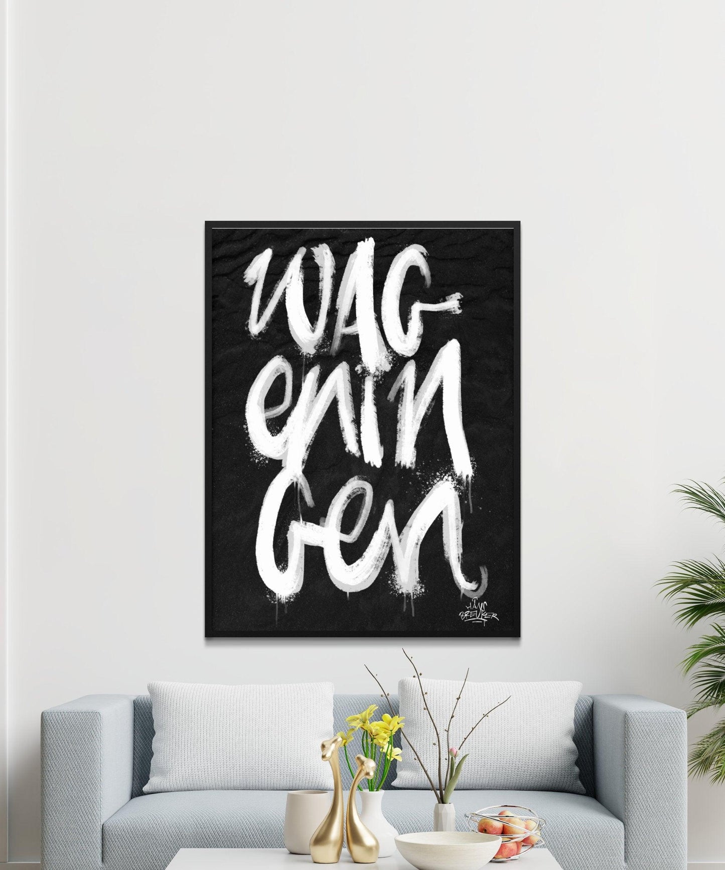 Kalligrafie Poster Wageningen - Hans Breuker