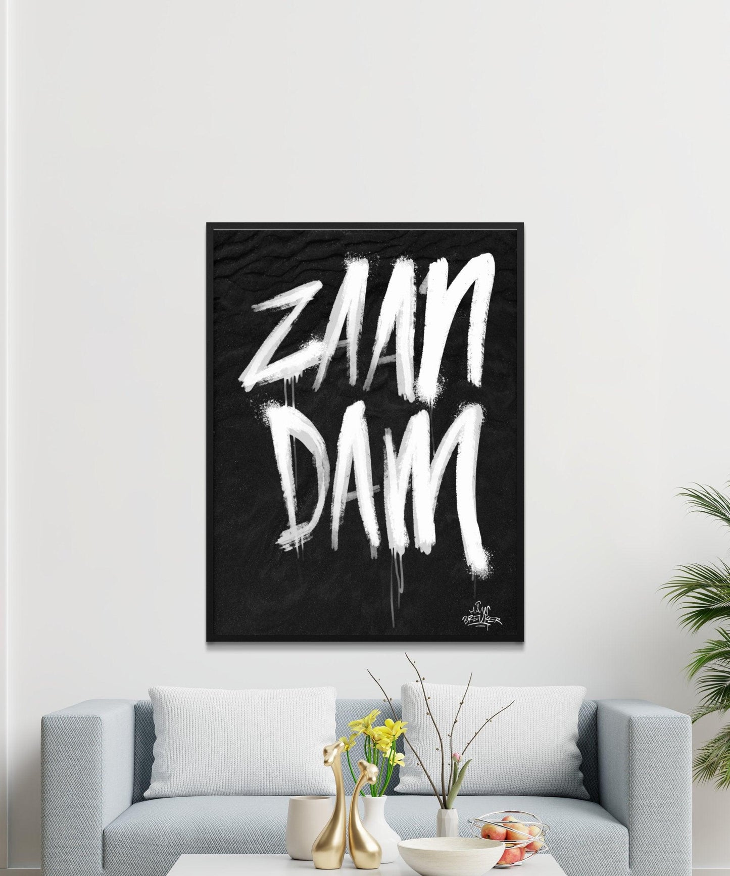 Kalligrafie Poster Zaandam - Hans Breuker