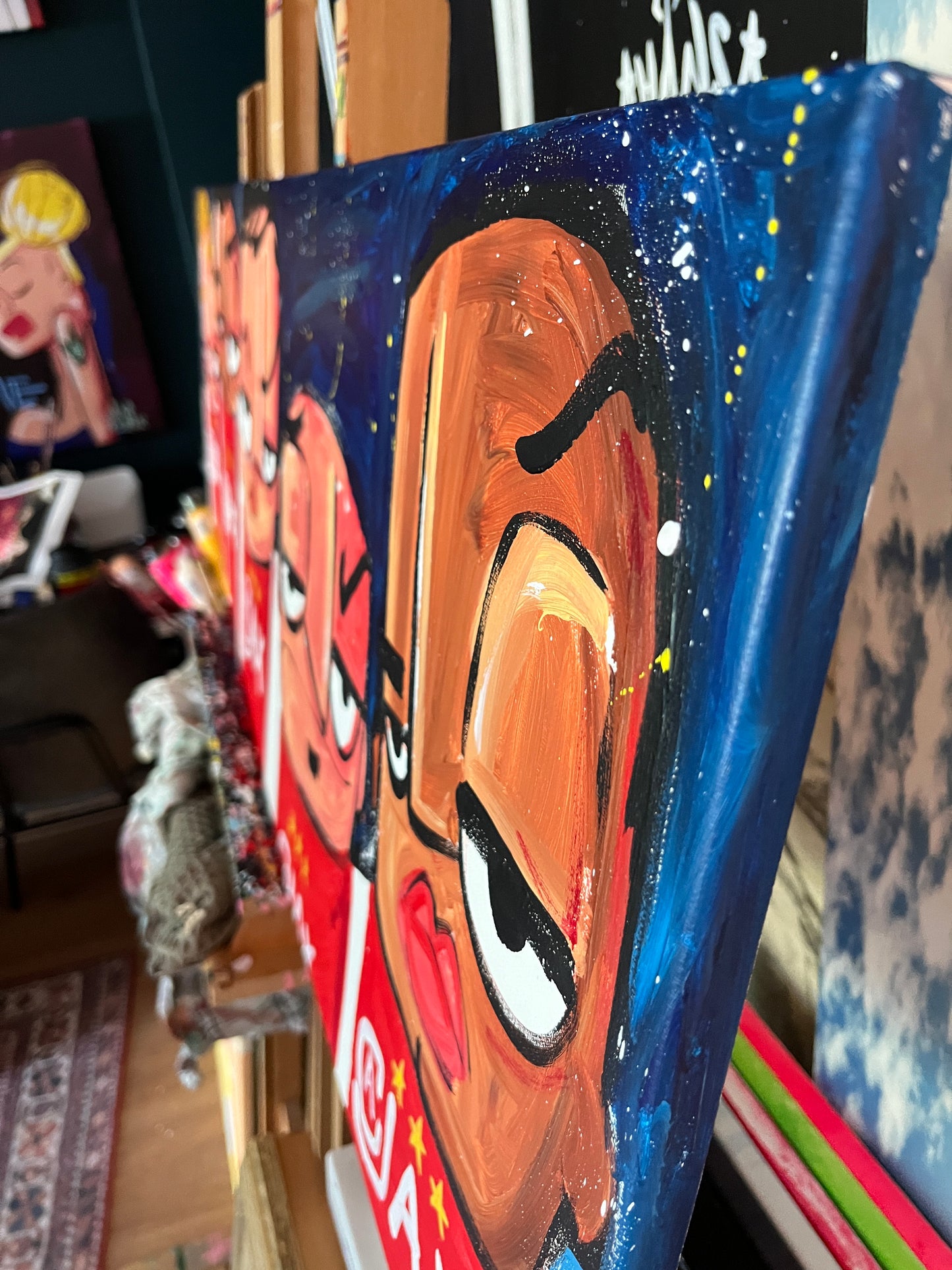 5 Ajacieden 120 x 40 cm acryl op doek