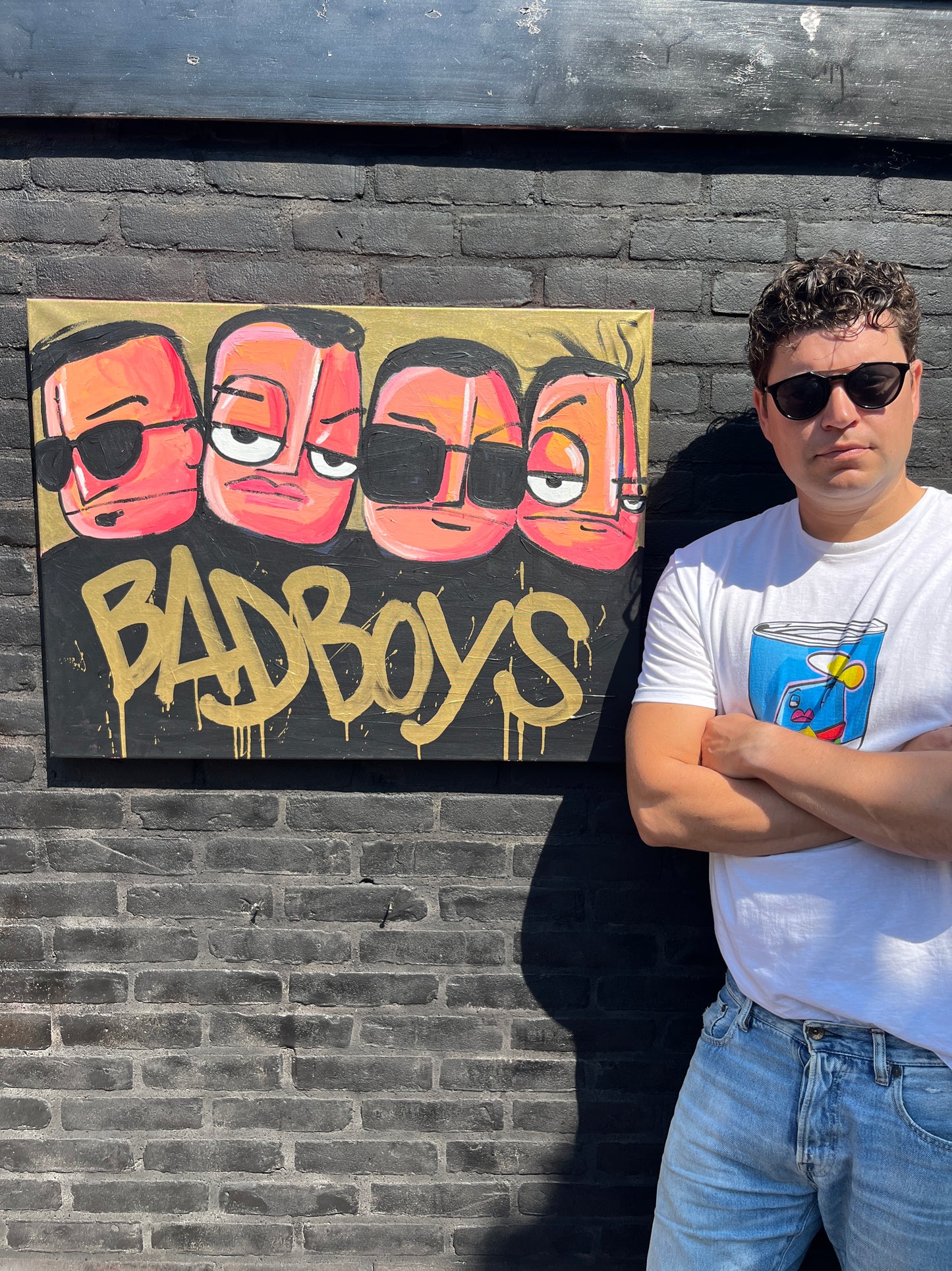 Golden bad boy drip 80 x 60 cm