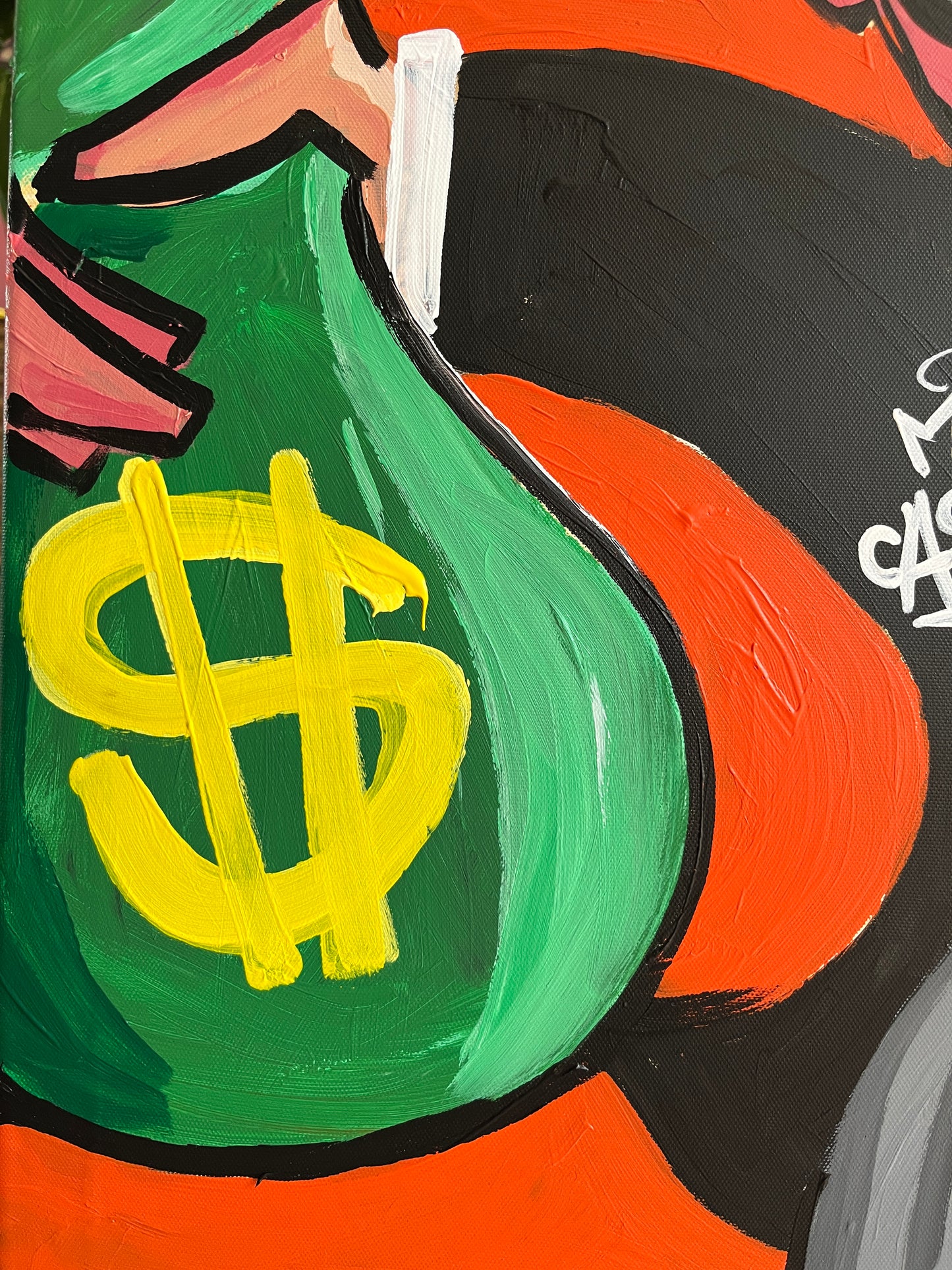 Mr Cash bag dance 100 x 70 cm