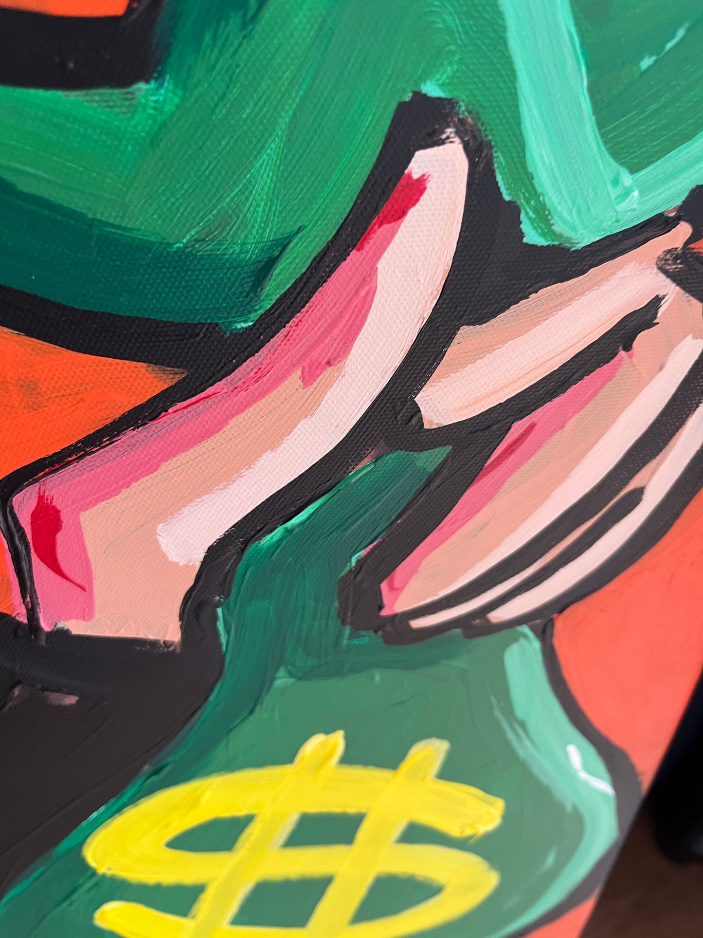 Mr Cash bag dance 100 x 70 cm