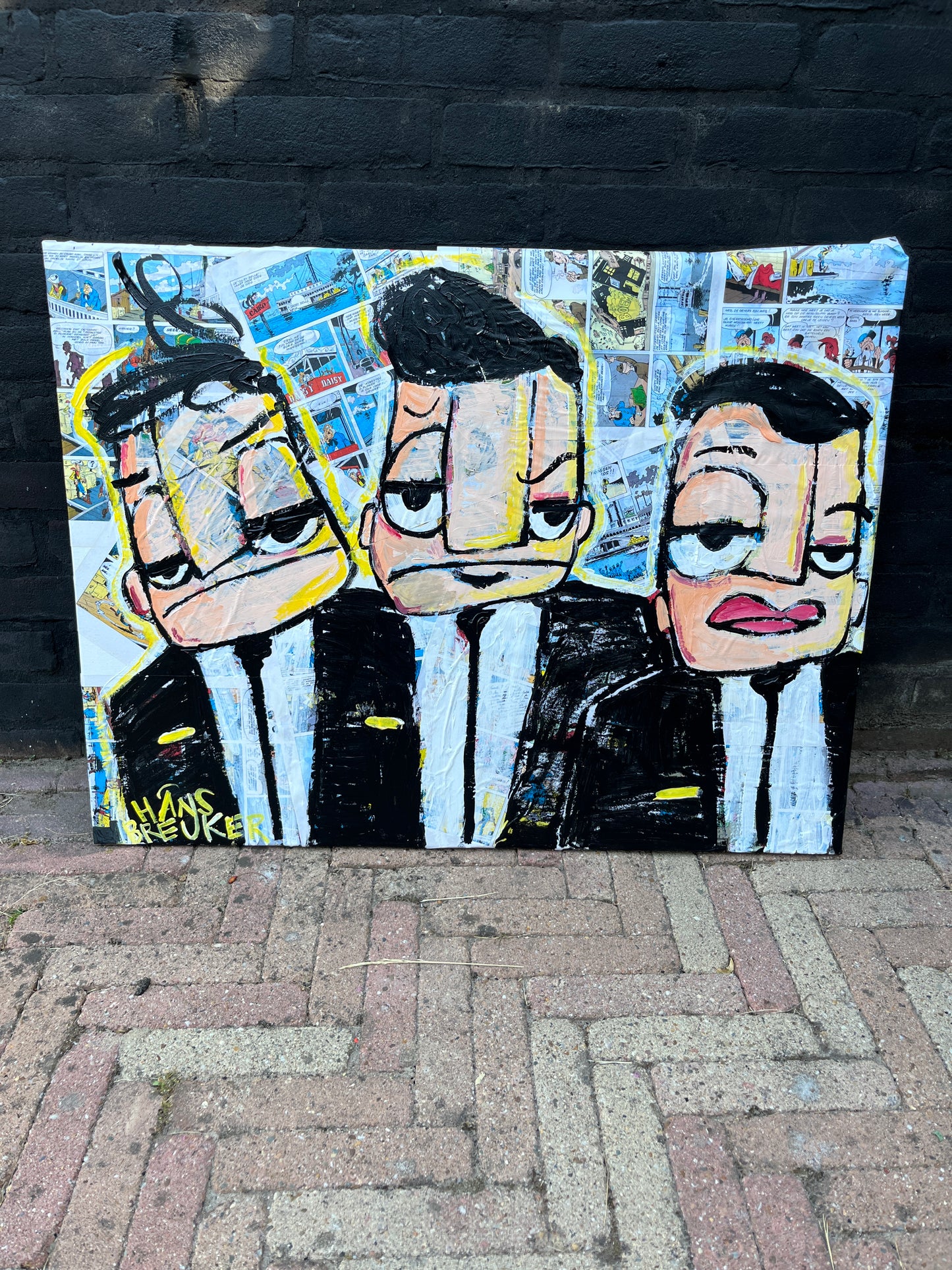 Lucky life 80 x 60 cm. Bad boys op Lucky Luke strips