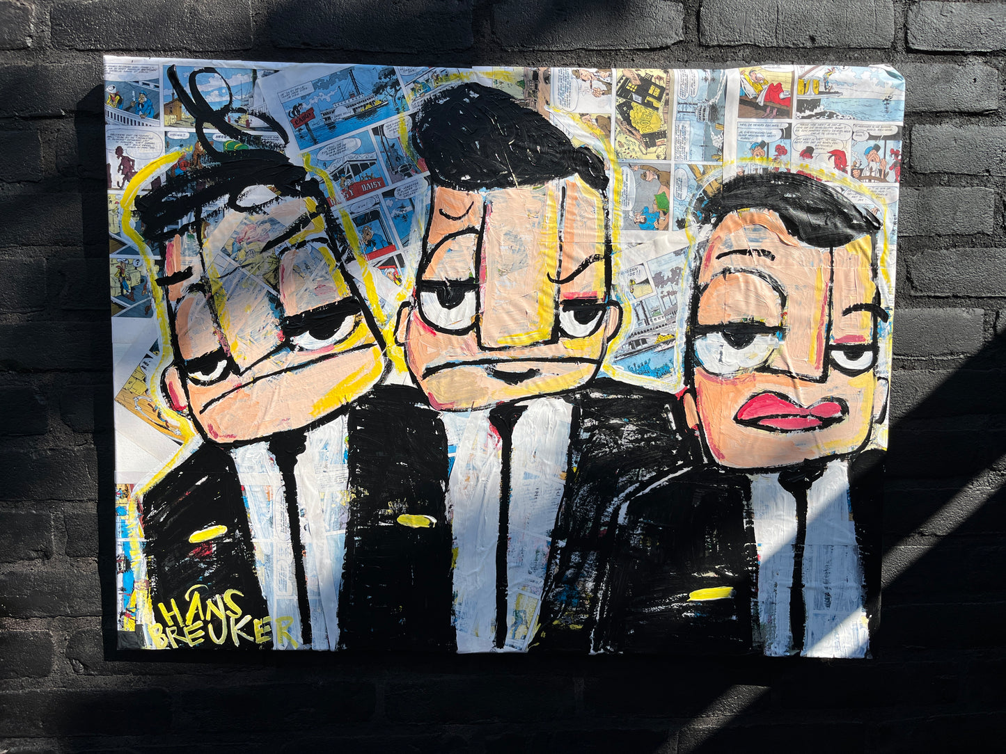 Lucky life 80 x 60 cm. Bad boys op Lucky Luke strips