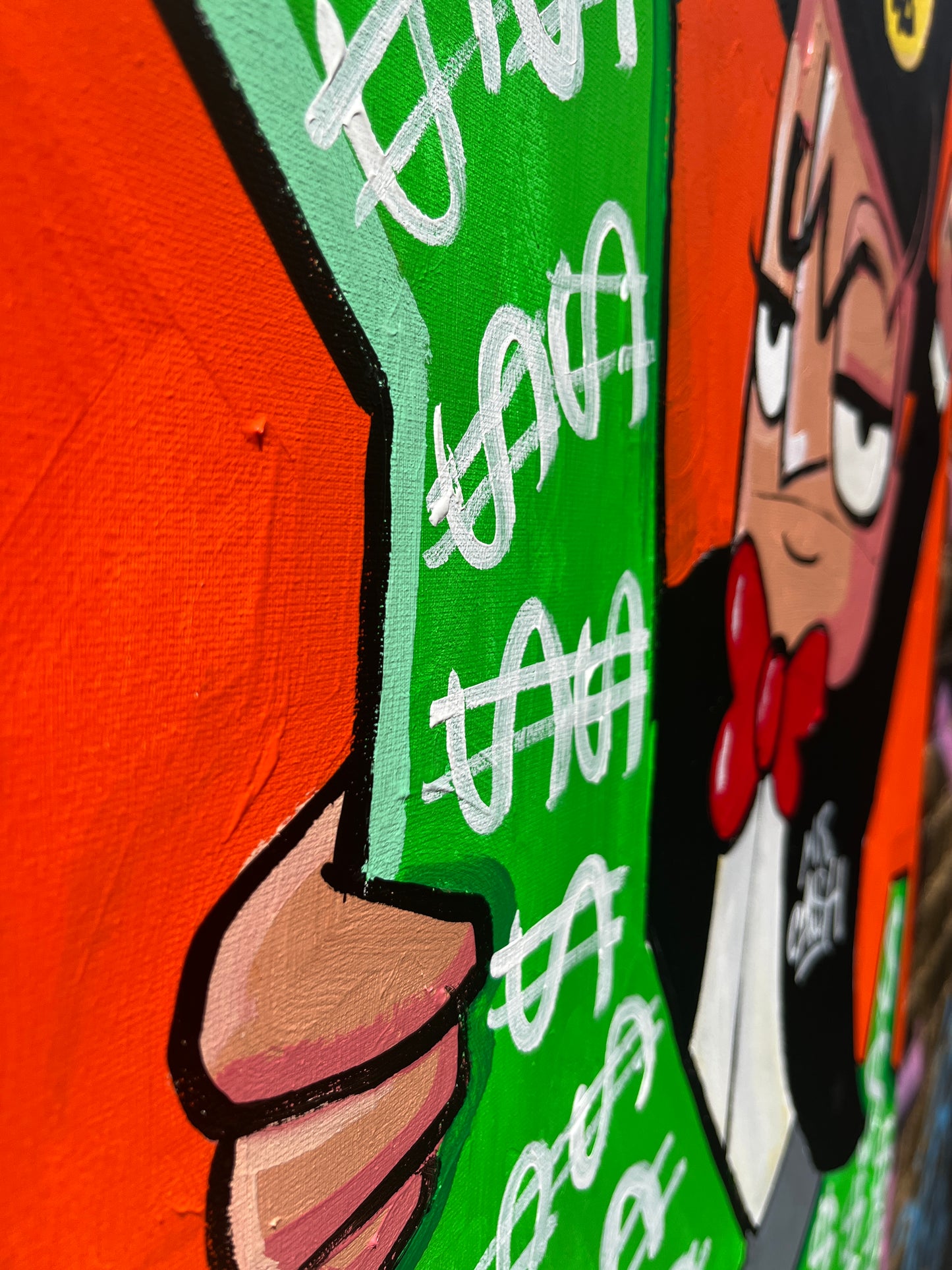 Mr. Ca$h dollar dog Keith Haring: 60 x 80 cm.