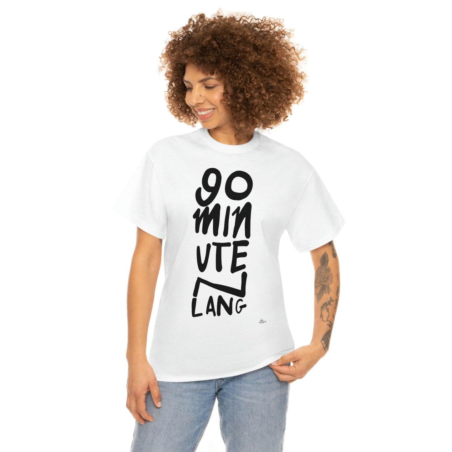 90 minuten lang zwarte handgeschreven letters. Ajax Amsterdam fan t-shirt. - Hans Breuker