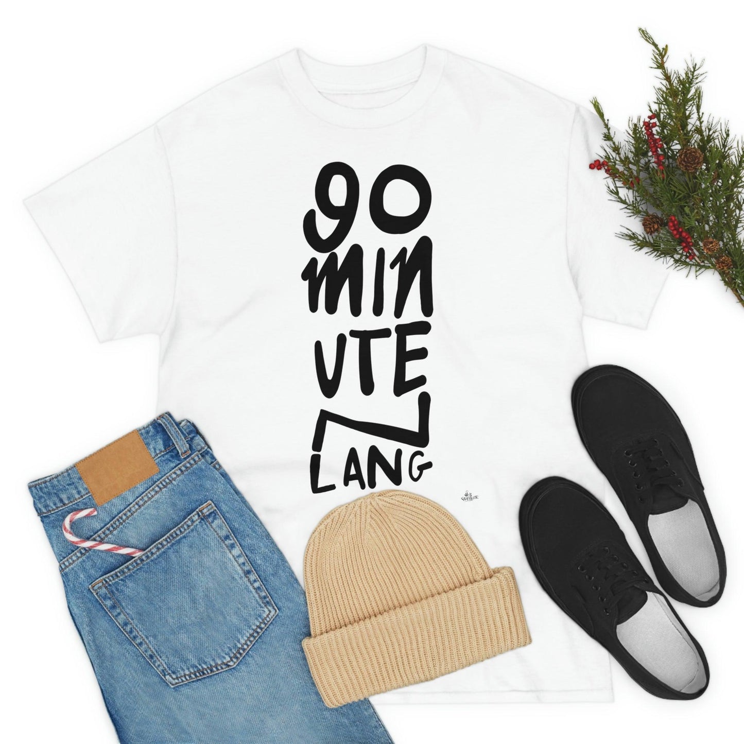 90 minuten lang zwarte handgeschreven letters. Ajax Amsterdam fan t-shirt. - Hans Breuker