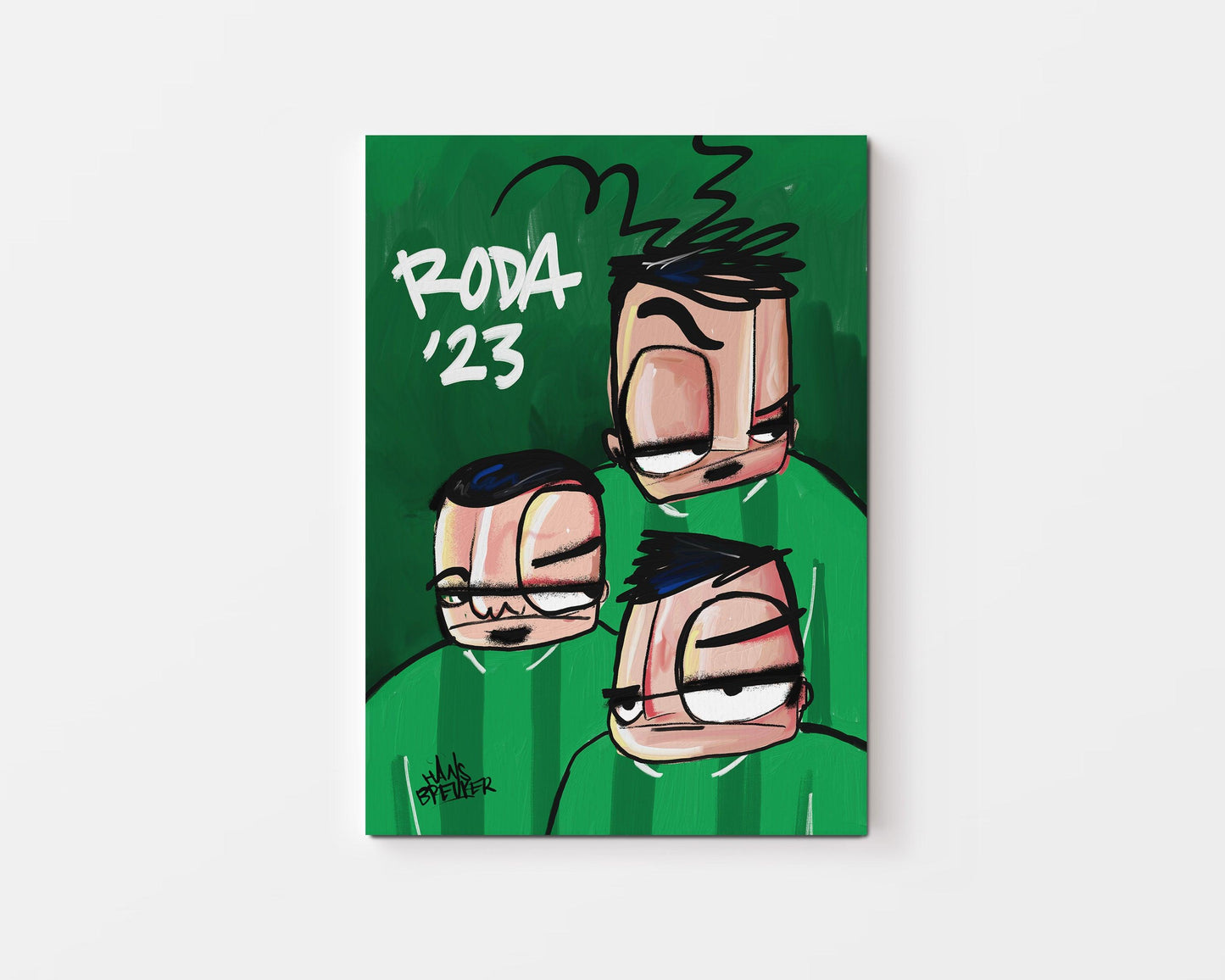 RODA '23 3 spelers poster en canvas - Hans Breuker