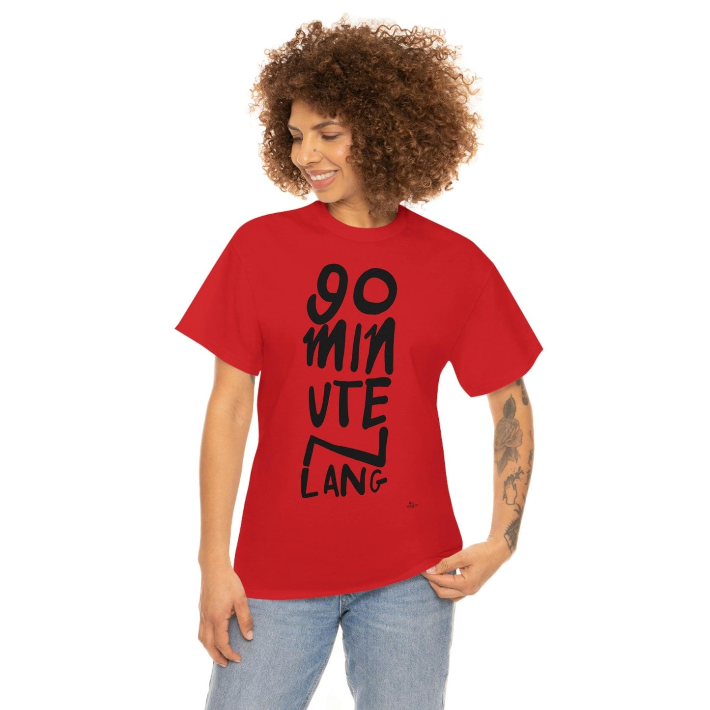 90 minuten lang zwarte handgeschreven letters. Ajax Amsterdam fan t-shirt. - Hans Breuker
