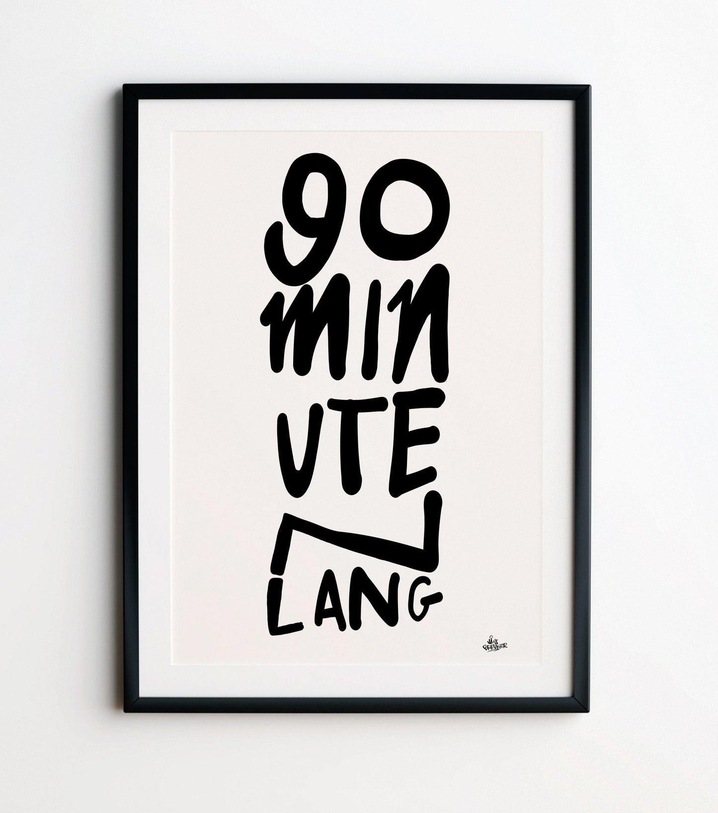 90 minuten lang zwart wit. Ajax lied. Poster, canvas of plexiglas. - Hans Breuker