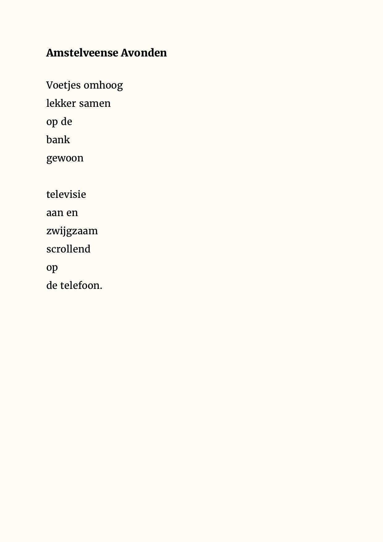 Gedichtenbundel Amstelveense Nachten - Hans Breuker