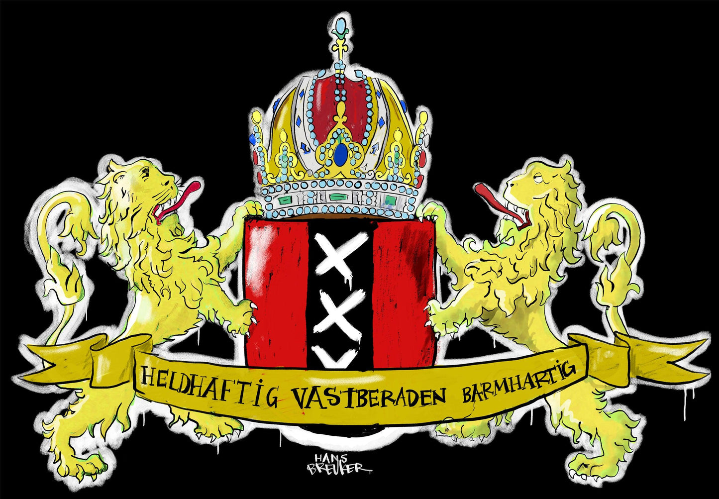 Wapen van Amsterdam, streetart - Hans Breuker