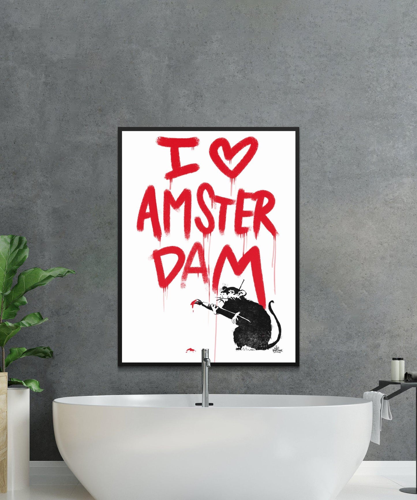 I love Amsterdam streetart rat. AAN TE PASSEN - Hans Breuker