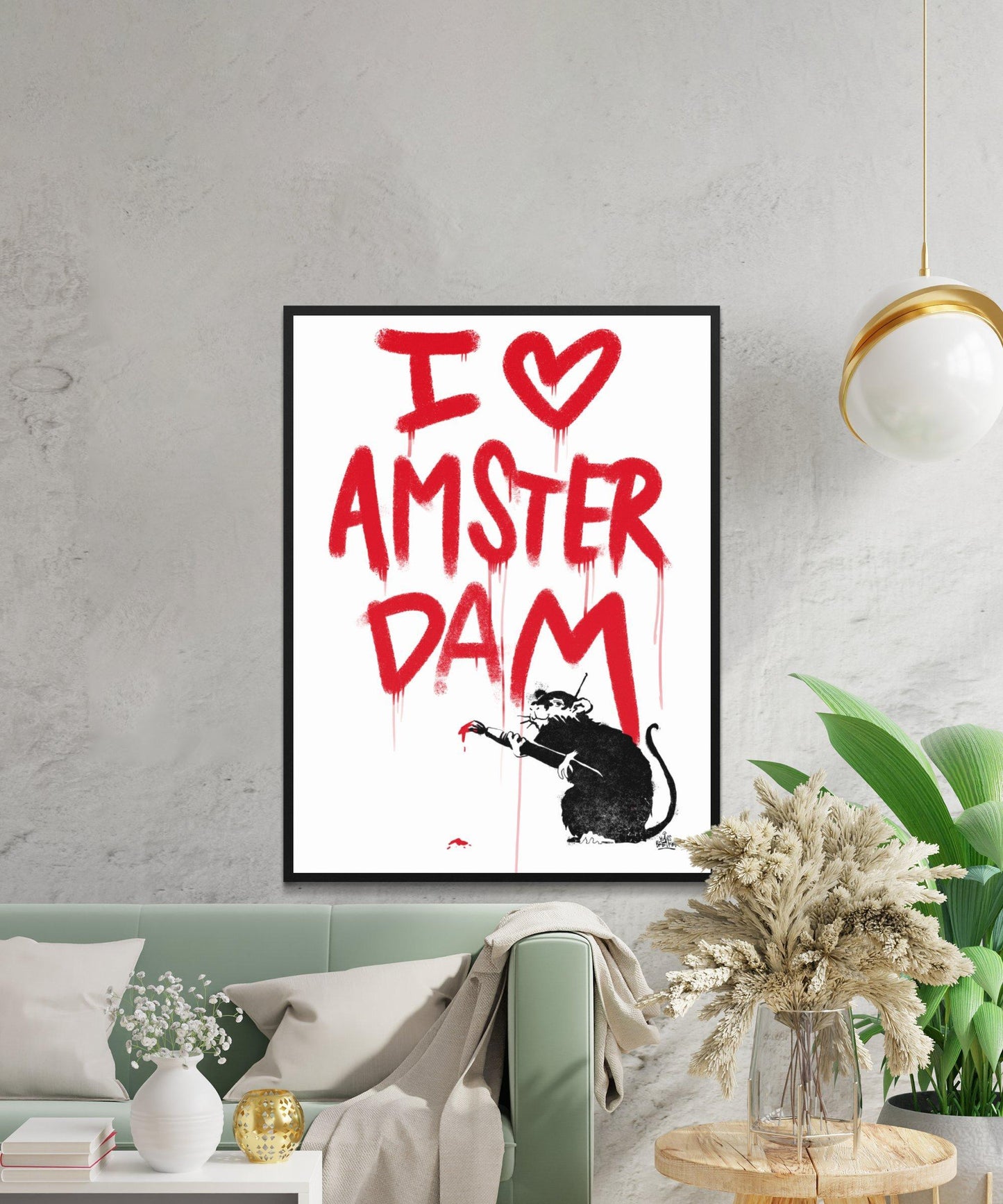 I love Amsterdam streetart rat. AAN TE PASSEN - Hans Breuker
