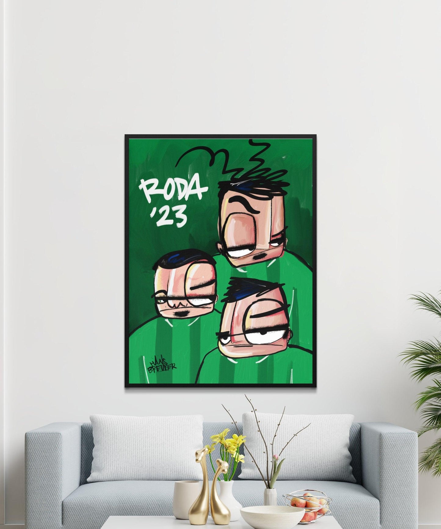 RODA '23 3 spelers poster en canvas - Hans Breuker