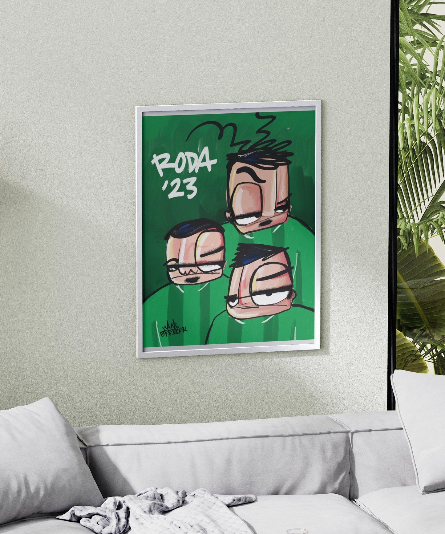 RODA '23 3 spelers poster en canvas - Hans Breuker
