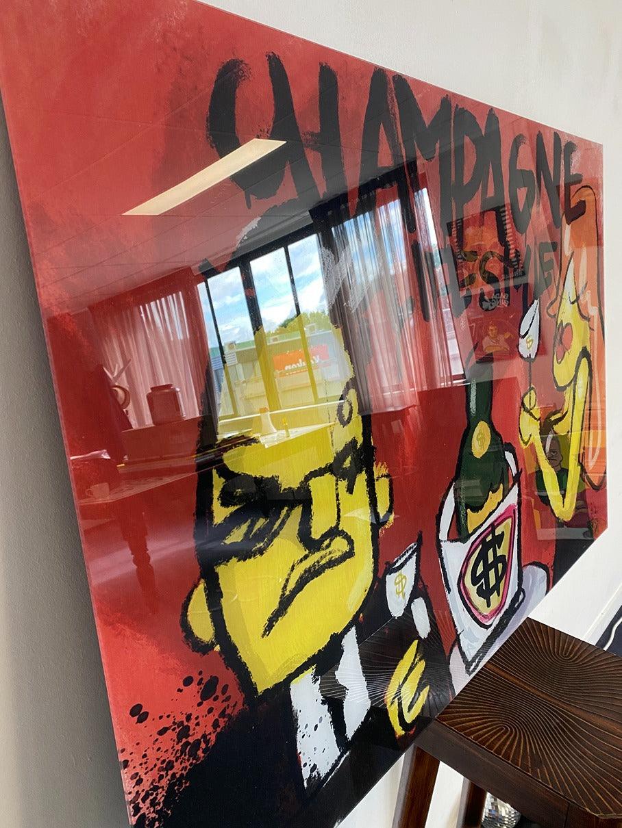 Champagne lifestyle plexiglas 120 x 90 sale - Hans Breuker