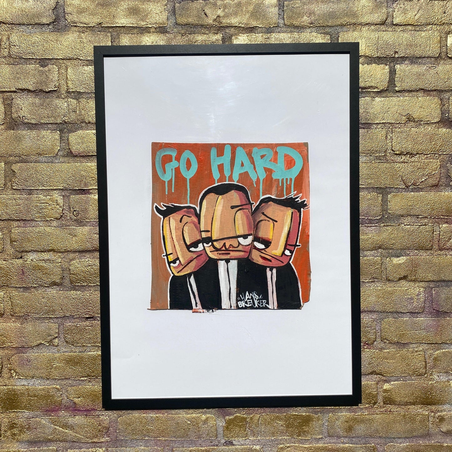 Go Hard ingelijst 50 x 70 cm. - Hans Breuker