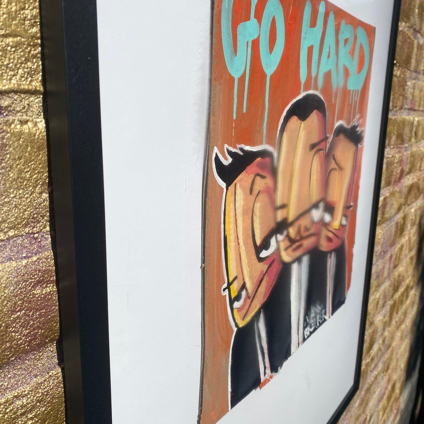 Go Hard ingelijst 50 x 70 cm. - Hans Breuker