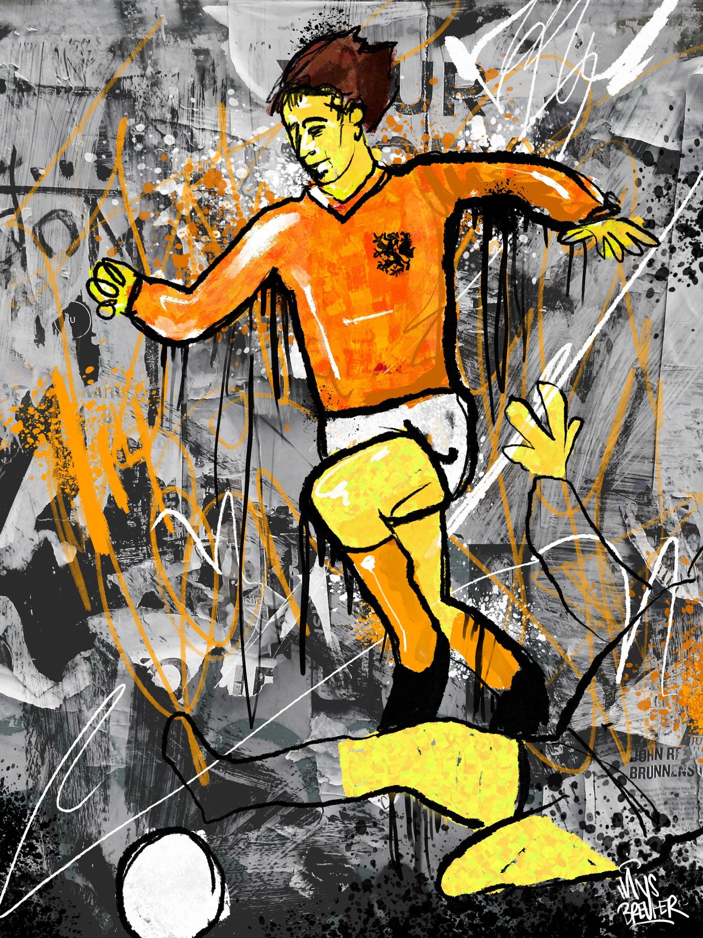 Johan Cruijff streetart - Hans Breuker