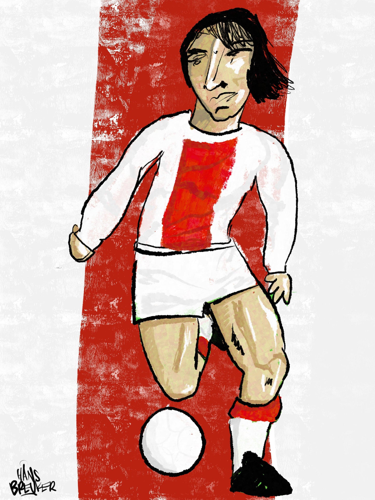 Johan Cruijff voetballend - Hans Breuker