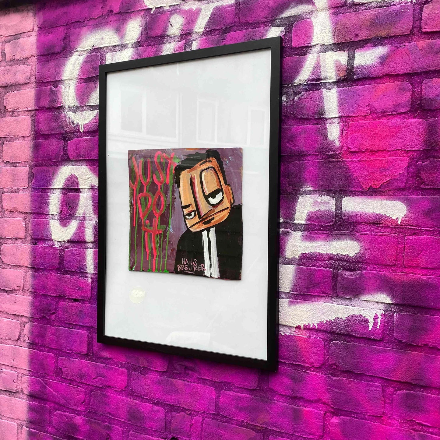 Just do it 40 x 60 cm. Ingelijst - Hans Breuker