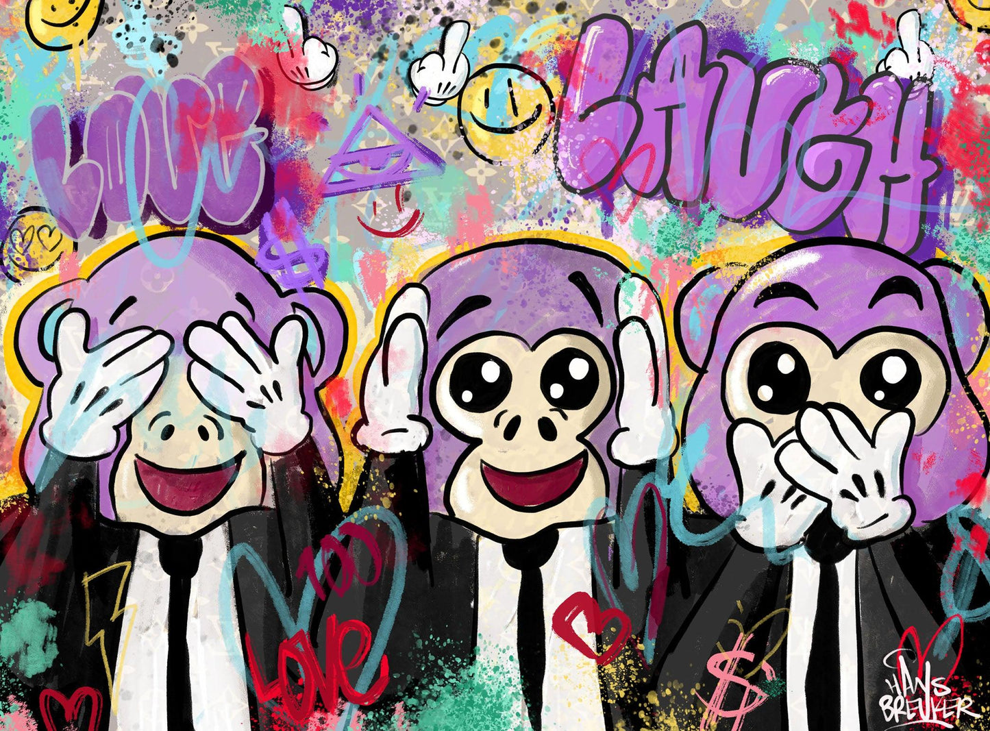 Love, Laugh, Monkeys - Hans Breuker