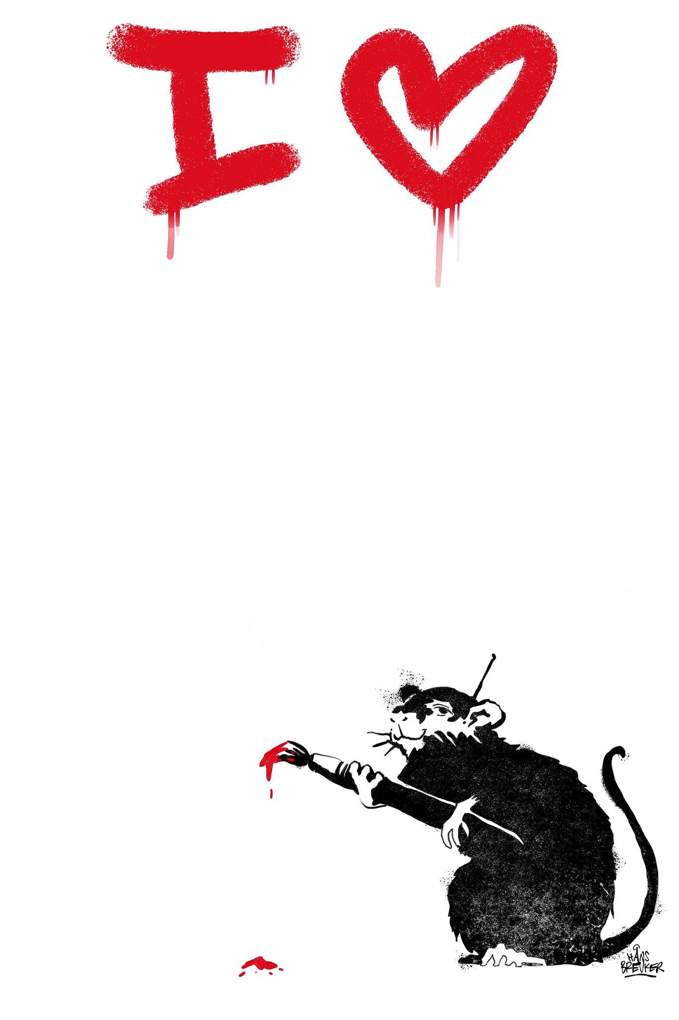 I love Amsterdam streetart rat. AAN TE PASSEN - Hans Breuker