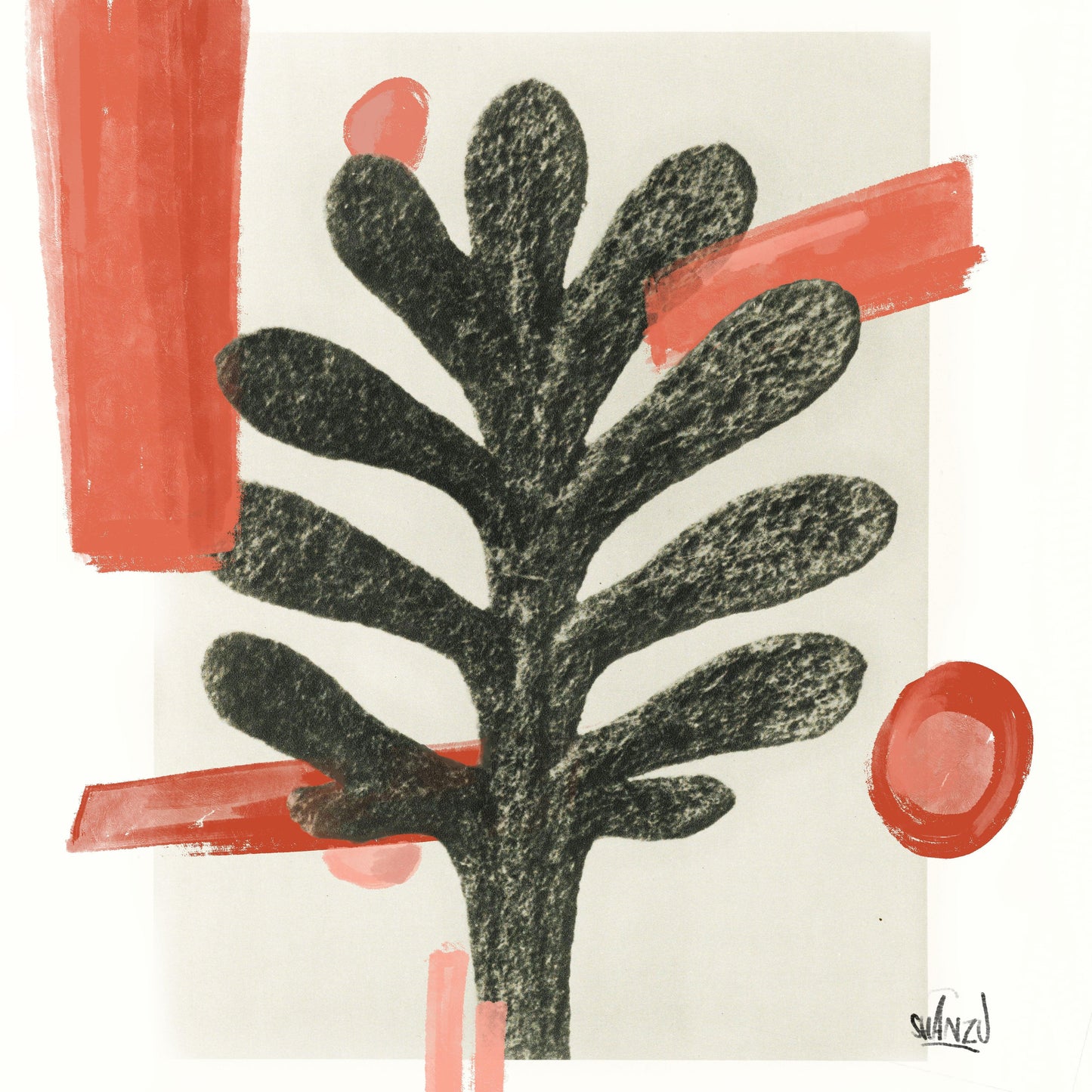 Plant with pot shells - Hans Breuker