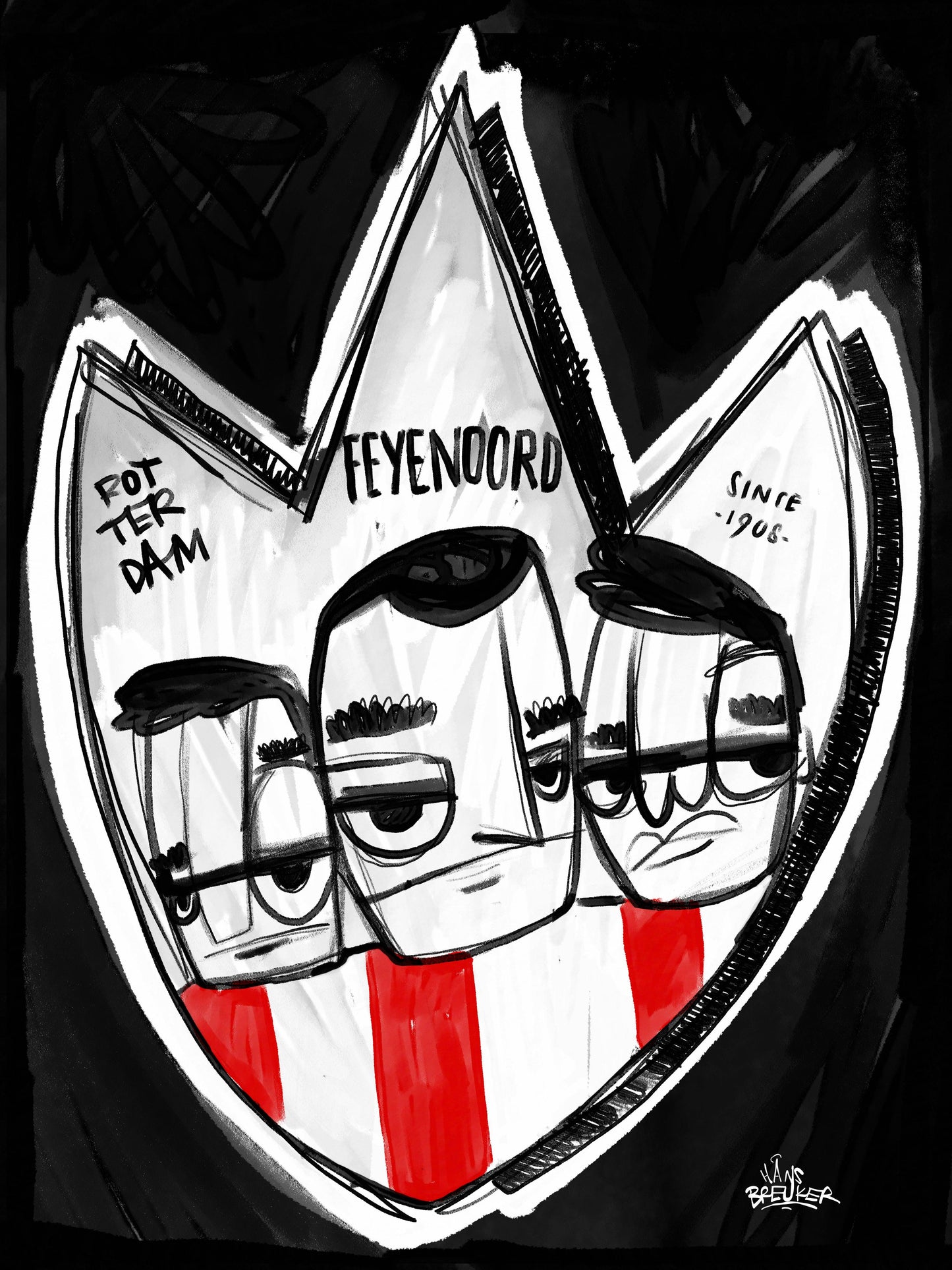 Feyenoord poster cadeau - Hans Breuker