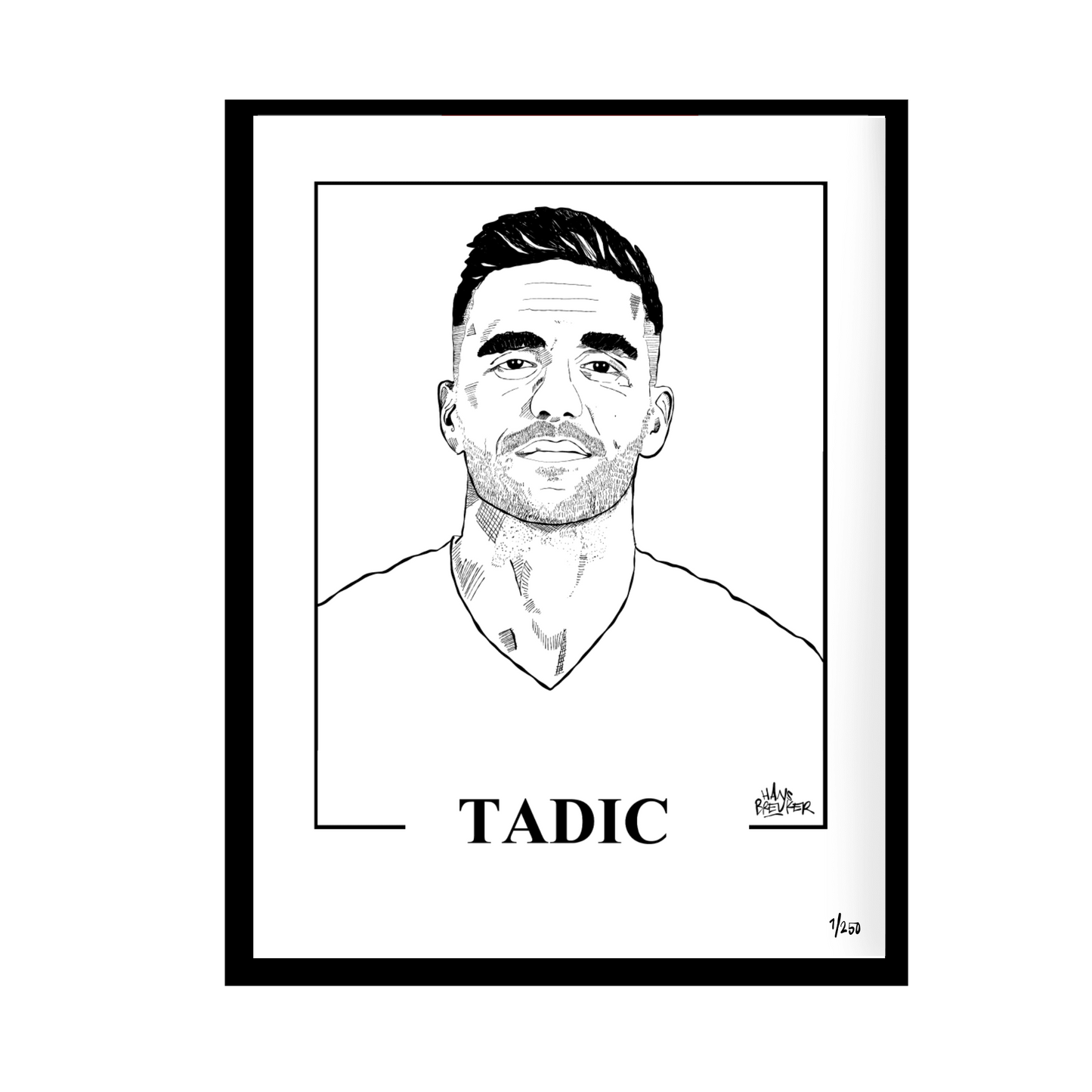 Dusan Tadic gelimiteerd portret - Hans Breuker