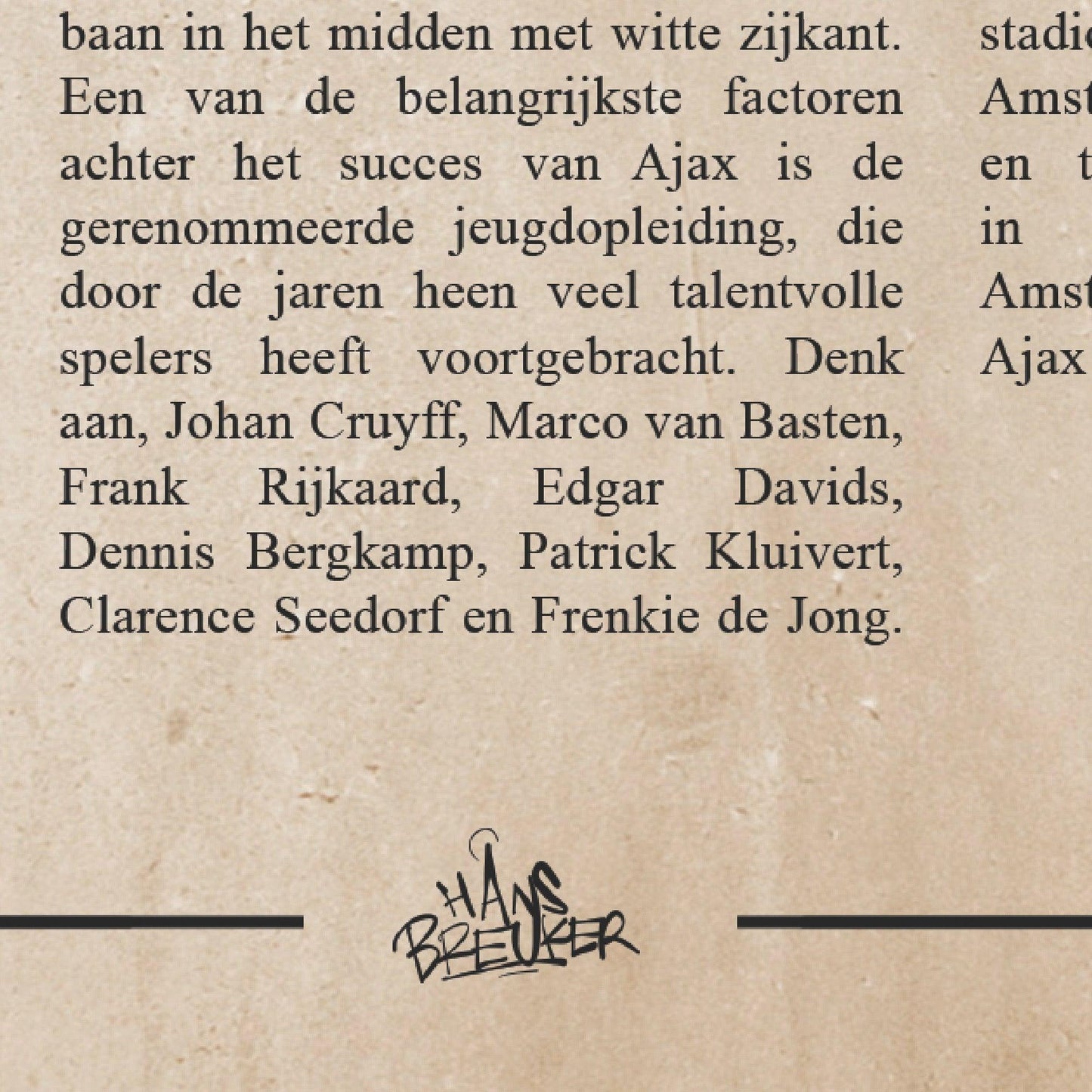 Het Amsterdam Ajax shirt - Hans Breuker