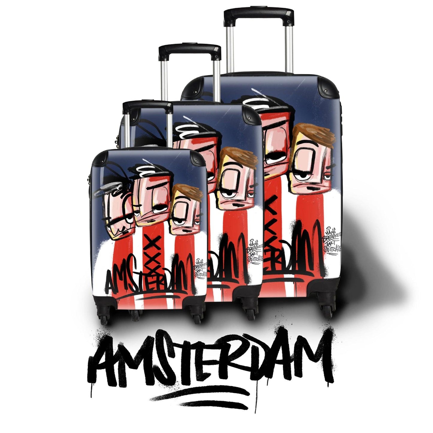 Amsterdam travel. Ajax art koffer - Hans Breuker