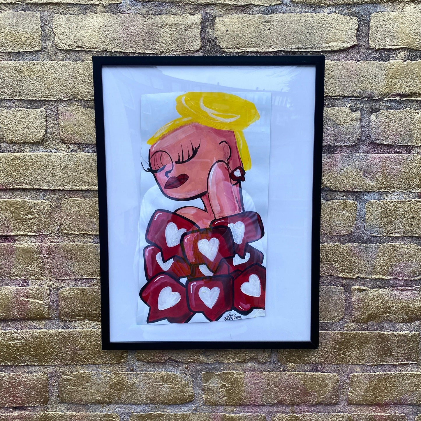 Love me hard softly. 40 x 30 cm. Met lijst. - Hans Breuker