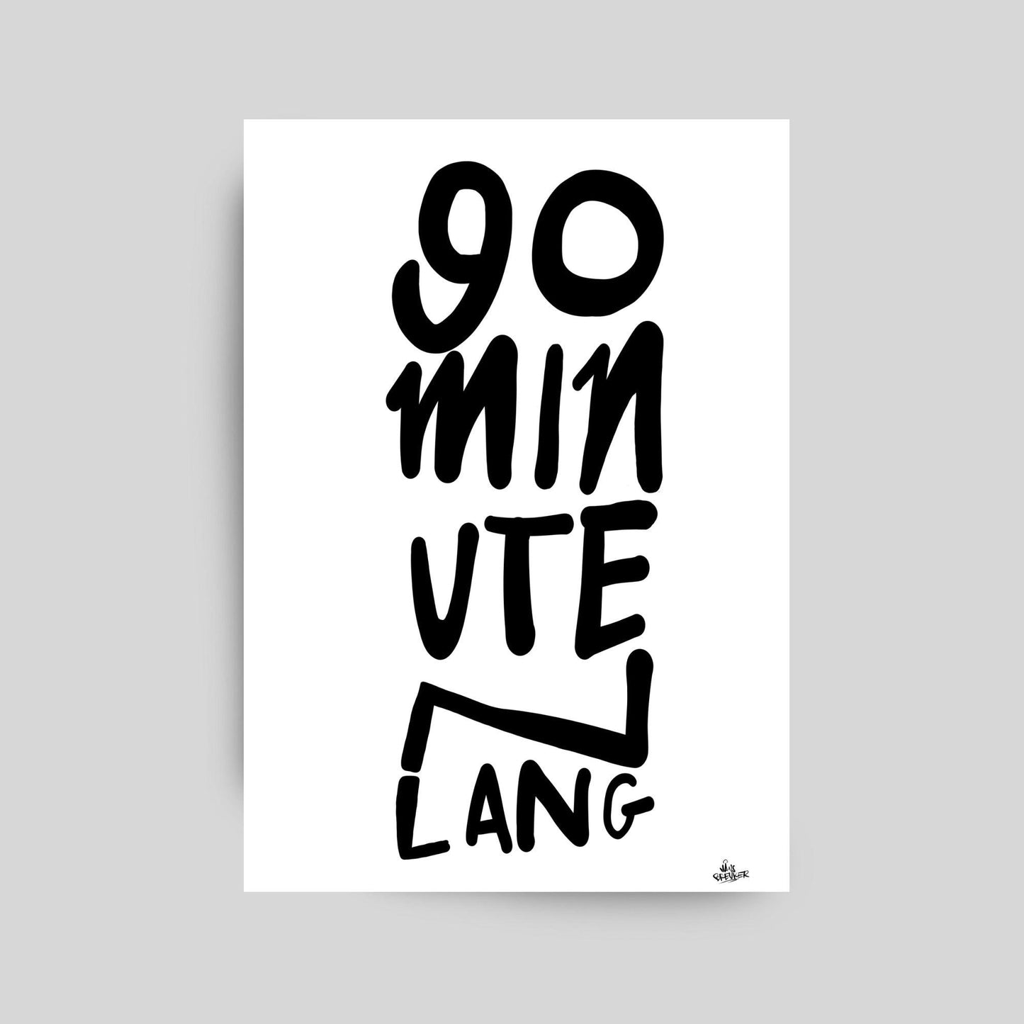 90 minuten lang zwart wit. Ajax lied. Poster, canvas of plexiglas. - Hans Breuker