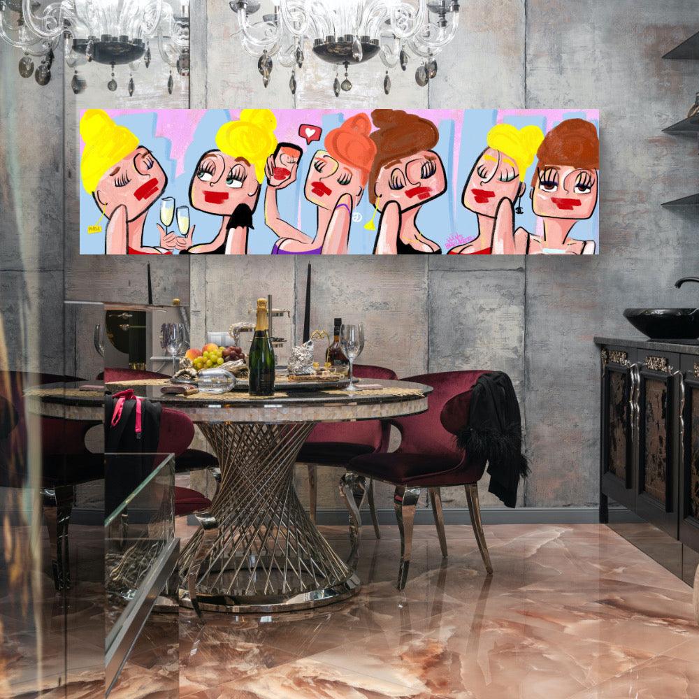 Girls! 200 x 70 cm. - Hans Breuker