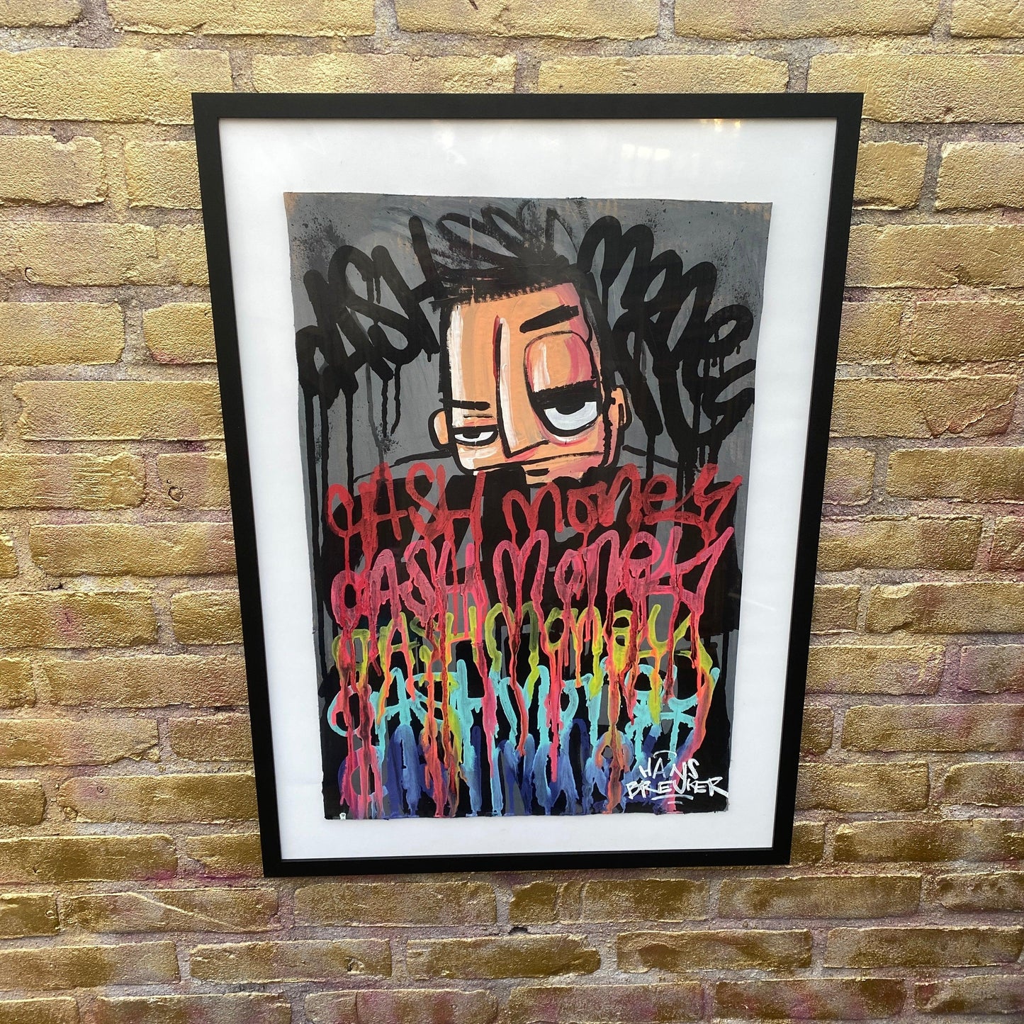 Cashmoney drip 50 x 70 cm. - Hans Breuker