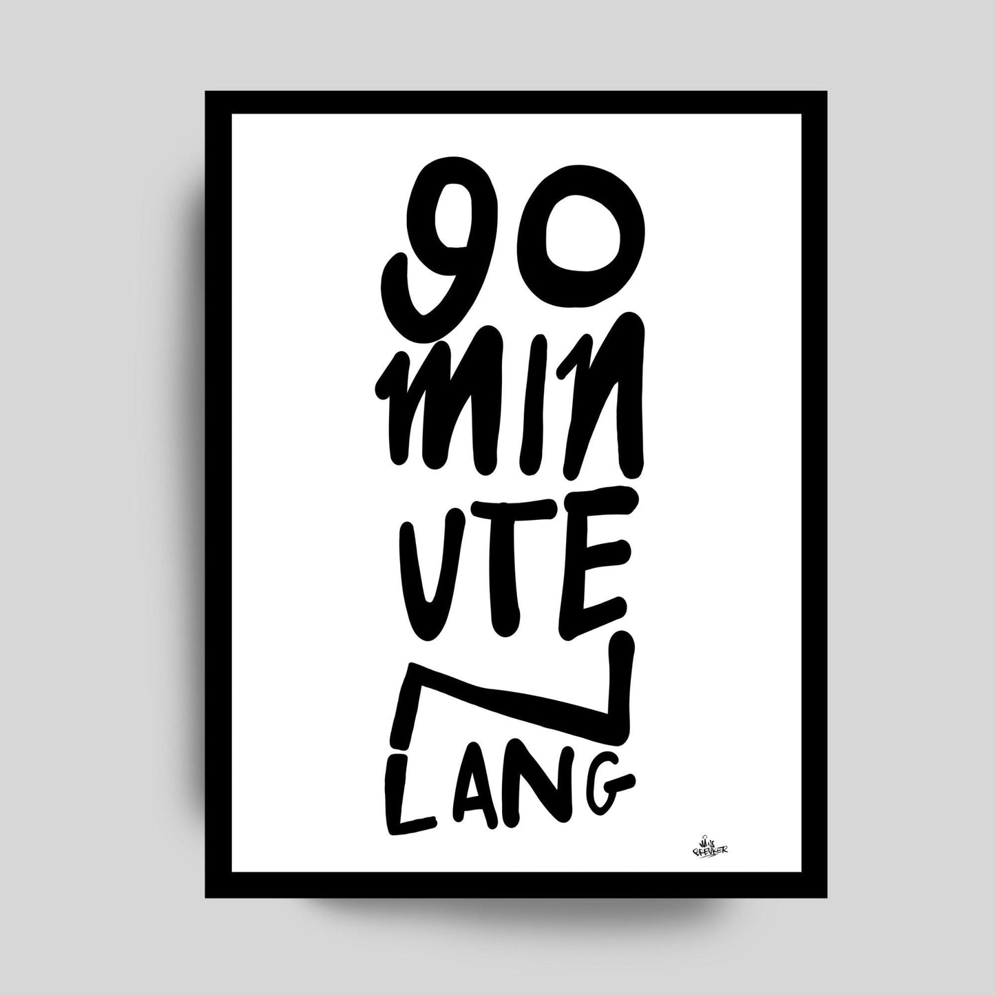 90 minuten lang zwart wit. Ajax lied. Poster, canvas of plexiglas. - Hans Breuker