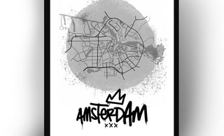 Amsterdam Stadsplattegrond Poster streetart