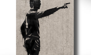 Johan Cruijff in Graffiti Stencil Art – Urban Pop Art door Hans Breuker