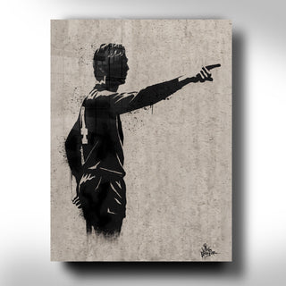 Johan Cruijff in Graffiti Stencil Art – Urban Pop Art door Hans Breuker