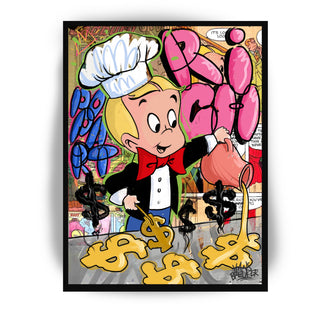 Rich Breakfast een popart kunstwerk over Richie Rich van Hans Breuker