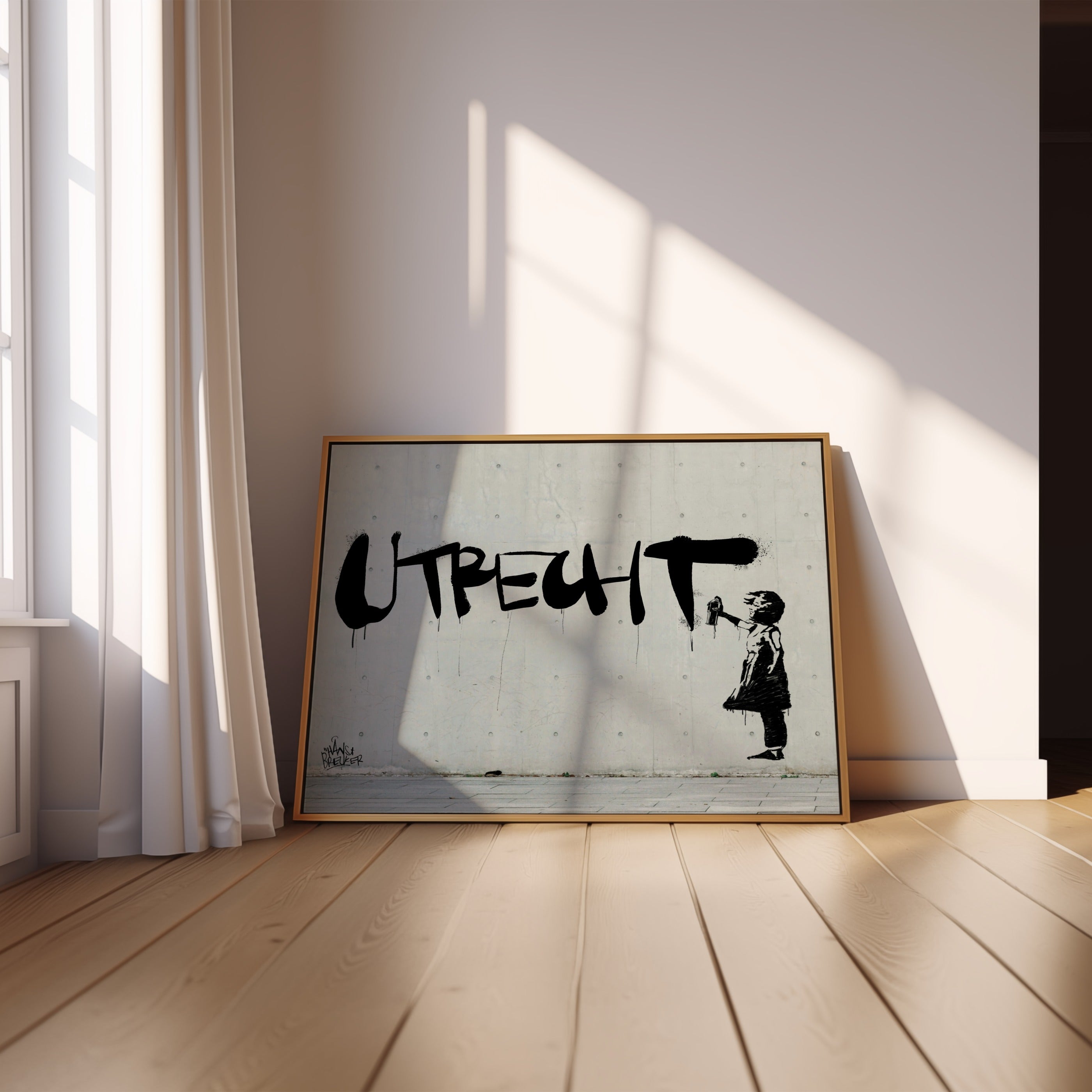 Spuitbusmeisje utrecht banksy stijl