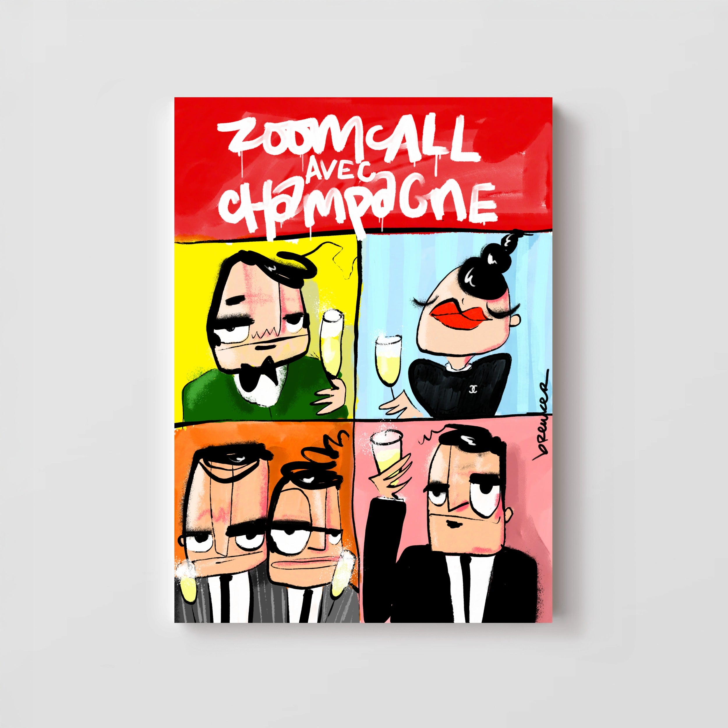 Zoomcall avec champagne