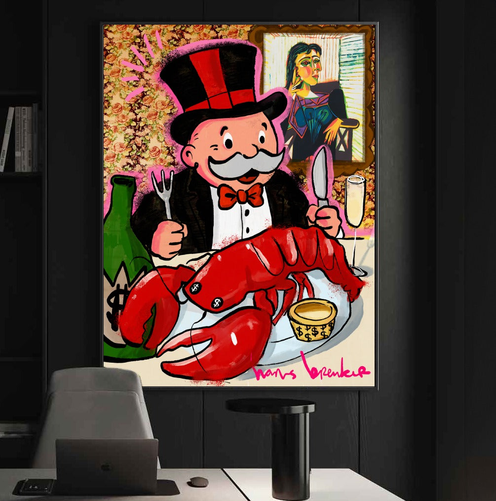 Picasso lobster dinner. Mr. Monops