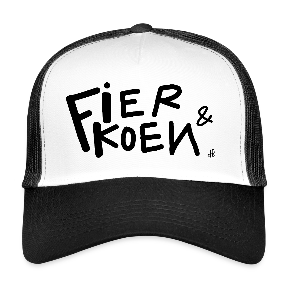Fier en Koen. Zwarte letters. Ajax kunst - wit/zwart