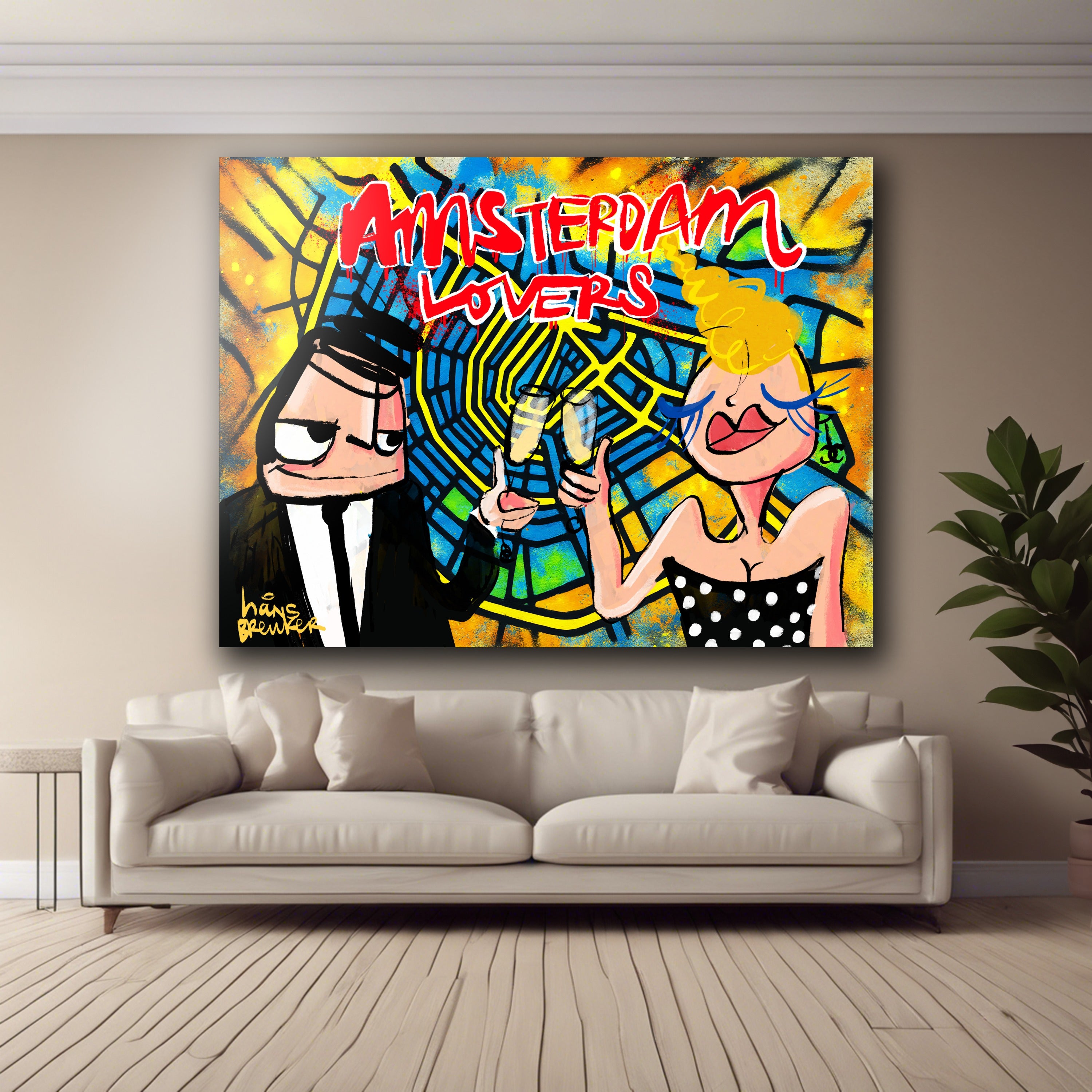 Amsterdam lovers streetart plattegrond